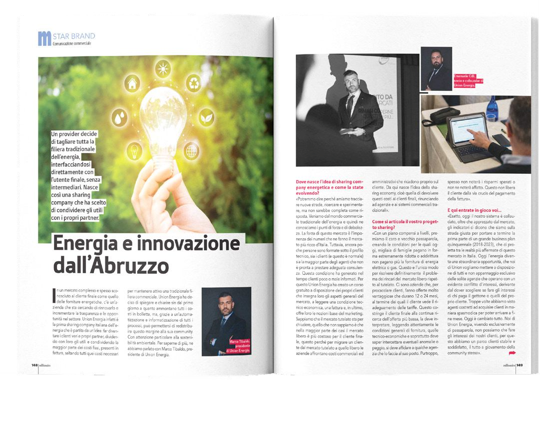 Articolo su rivista Millionaire